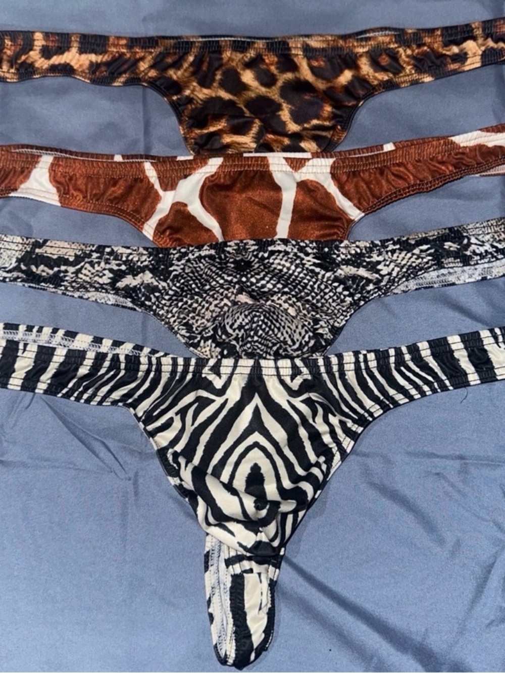 Animal Print Thong Set - Leopard, Giraffe, Snake, Zebra